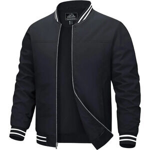 ❤️ Men's Lightweight Bomber Jacket Casual Windbreaker  Full Zip Jacket